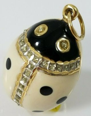 14k Gold Enamel 3d Ladybug Charm Slc