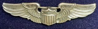 Ww2 Us Army Air Force Sterling Pilot Wing Pin Back Badge 2 In Amico 2