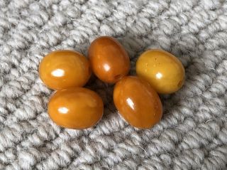 Antique Natural Butterscotch Amber Beads For Necklace 5g