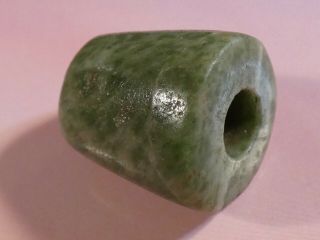 Museum Quality Ancient Pre - Columbian Mesoamer.  Geometric Jade Bead 20.  6 By 19 Mm