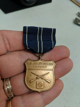 Ww2 United States Coast Guard Expert Rifleman Medal Wrap Broach Look