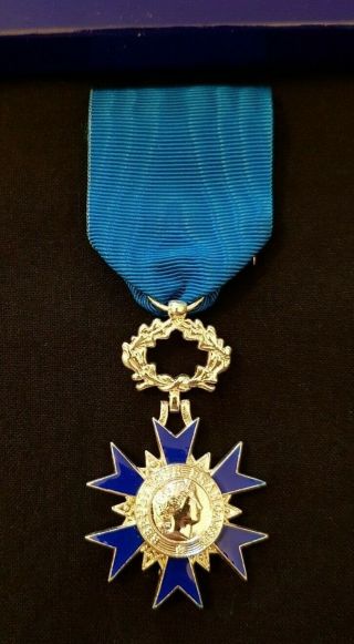 French National Order Of Merit Knight Silvered Bronze And Enamel