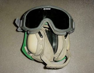 Us Navy Flight Deck Crewman Helmet With Goggles And Earmuffs