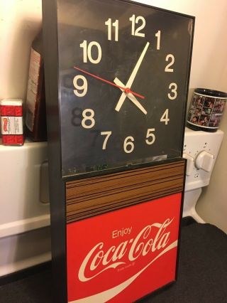 Vintage Electric Coca - Cola Wall Clock 10x21 Great.