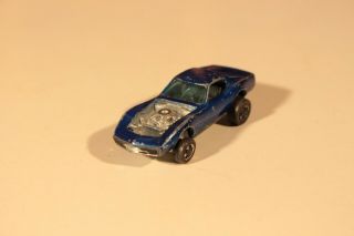 Vintage Redline Hotwheels 1967 Custom Corvette Mattel Toy Cars Blue