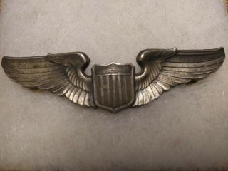 Old Vintage Silver Military Ww2 Army Air Force Pilot Wings Pin