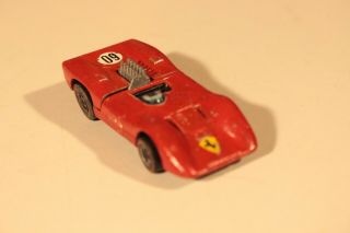 Vintage Redline Hotwheels Gold 1969 Ferrari 312p Mattel Toy Car Red Yellow