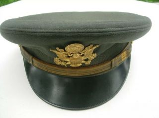 Vintage Wwii Us Army Officer Dress Hat Cap Men’s 7 1/8 Ww2