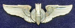 Wwii Ww2 Us Army Air Corps 2 1/4 Inch Sterling Bombardier Wings Cb