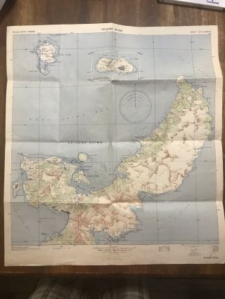 War Era Ww2 Usafc Okinawa Shima Confidential Map.