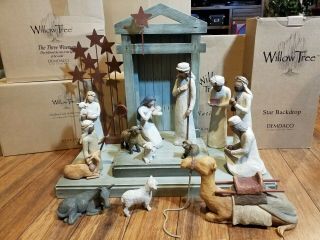 Willow Tree Nativity Set With Creche 15 Pc With Boxes