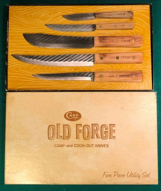 Vintage Case Xx Old Forge Set No 405 Five Piece Utility Knife Set
