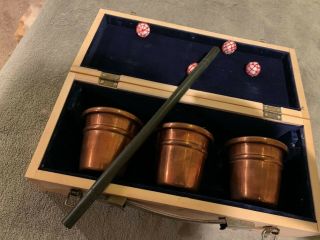 Cups And Balls Set With Case - Copper With Wand And 4 Balls