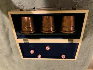 Cups and balls set with case - Copper with wand and 4 balls 2