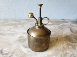 Vtg Brass Thumb Pump Oil Can/ Plant Mister Made In Hong Kong 747