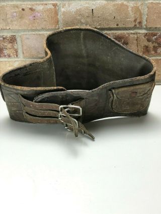 Vintage Motorcycle Kidney Belt Leather Old - School Back Support Motorcycle Riding