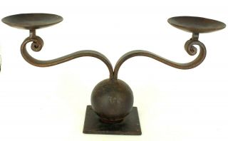 Jan Barboglio For Armon Only Cast Wrought Iron Double Candelabra Candle Holder