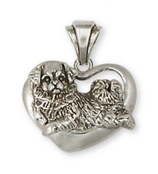 Tibetan Spaniel Pendant Handmade Sterling Silver Dog Jewelry Ts1 - P