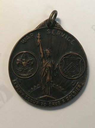 Wwi Boy Scouts Of America & Us Treasury Dept Unamed Award Medal 1919 Bsa