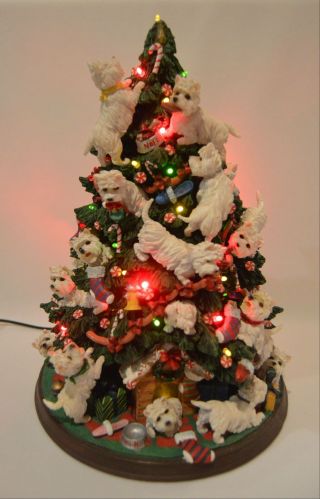Danbury Westie West Highland Terrier Dog Lighted Christmas Tree Figurine