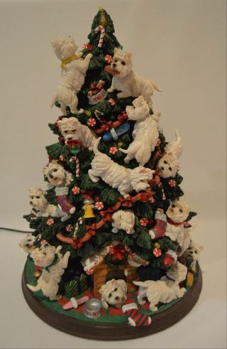 Danbury Westie West Highland Terrier Dog Lighted Christmas Tree Figurine 2