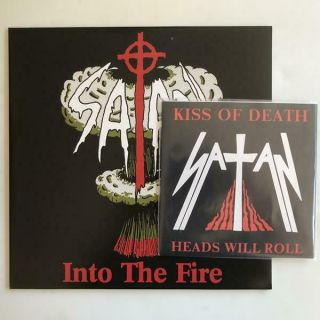 Satan Into The Fire / Kiss Of Death Lp,  Bonus 7 " Ex/nm Nwobhm