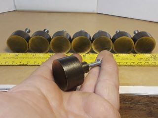8 Vintage Solid Brass Concave Drawer Knobs Cabinet Door Pulls