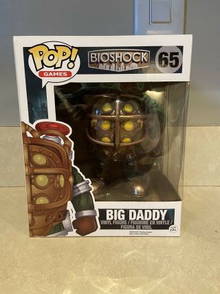 Funko Pop Games Bioshock Big Daddy 6 " 65 Sized Vinyl Figure Vaulted