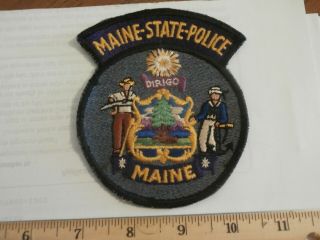 " Maine State Police " Obsolete - - Very Old - - Cut/merrow Edge Mesh Back