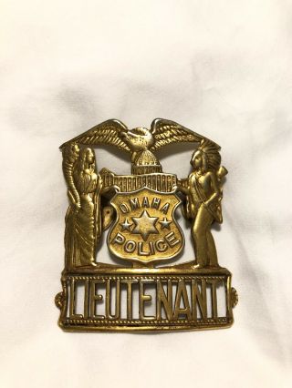 Omaha Police Lieutenant Hat Badge