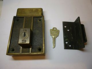 Vintage Deco National Lock Dead Bolt Door Lock 1970