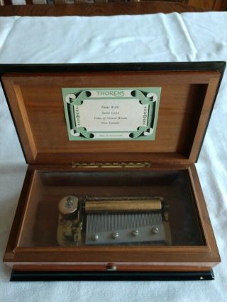 Vintage Thorens 4 Song 52 Note Music Box Made In Switzerland