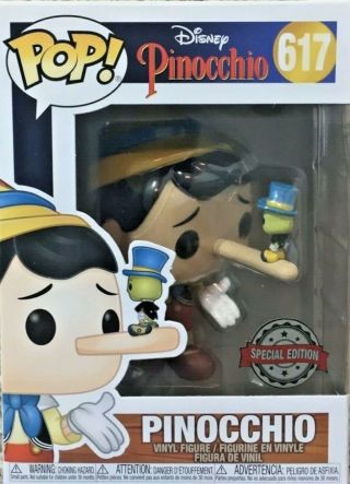 Funko Pop Pinocchio Jiminy Cricket Exclusive Disney 617 Special Edition Jimmy