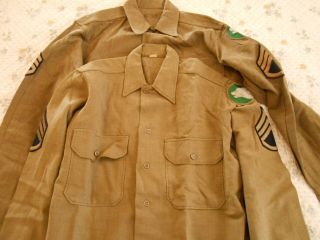 Two Wwii Us Army 104th Div Sgt Wool Shirts