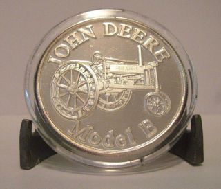 John Deere Model " B " Tractor.  999 Fine Silver Round 1 Troy Oz Collector Coin Jd