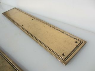 Victorian Bronze Finger Plate Push Door Handle Antique Brass Vintage Beading 18 "