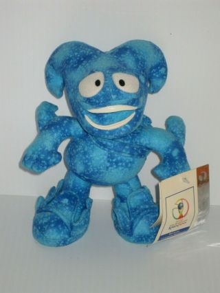 2002 Korea / Japan Fifa World Cup Mascot 6.  5 " Nik Blue Plush Figure Toy Nwt