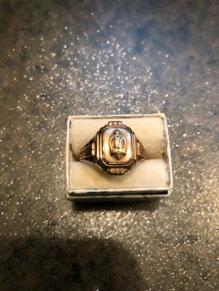 1945 10k Gold Josten Hs Class Ring (high School)