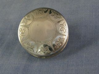 Antique Sterling Silver Georgian Bright Cut Patch Pot Box J Wilmore 1790 - 1810