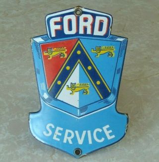 Vintage Ford Sales And Service Dealership Porcelain Sign