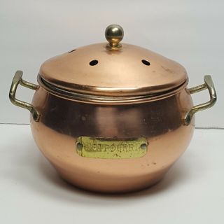 Vintage Copper Plated Potpourri Incense Pot
