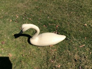 Vtg Xl Life Size Swan Decoy Sculpture Home Decor Garden Pond Decor White