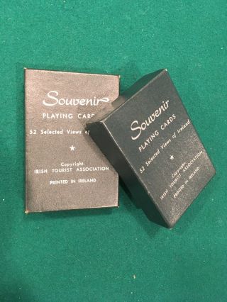 Vintage Irish Souvenir Playing Cards - 2 Decks - w/ 52 Views of Ireland in Boxes 2