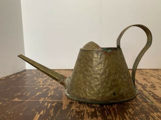 Vintage Arts And Crafts Style Hammered Brass Watering Can