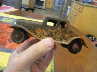Vintage Antique Signed / Stamped Girard Pressed Steel Coupe Toy Car
