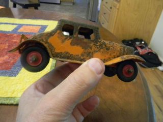 Vintage Antique SIGNED / STAMPED GIRARD Pressed Steel Coupe Toy Car 2