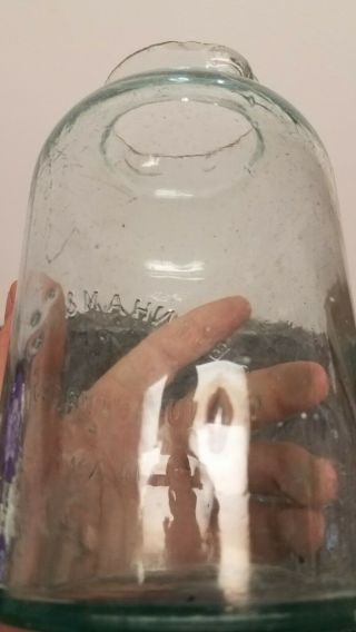 C Burnham & Co Aqua Quart Fruit Jar RARE FIND 3