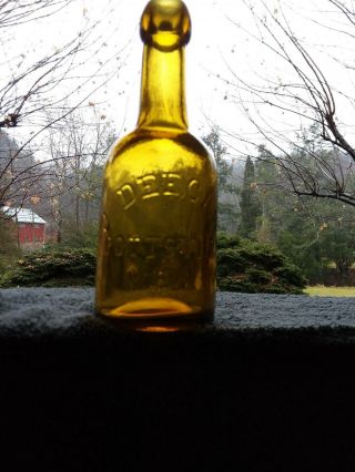 J.  Deegan Squat Blob Top Soda Or Beer Bottle Pottsville Pa.