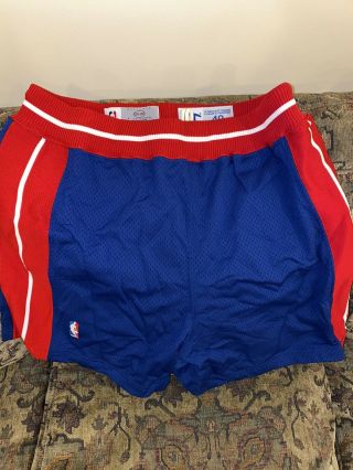 Rare Set Of 2 Detroit Pistons Game - Worn Stitched Vintage Champion Shorts 1993 - 4