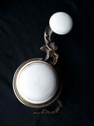 Vintage Antique Brass And Porcelain Butler 